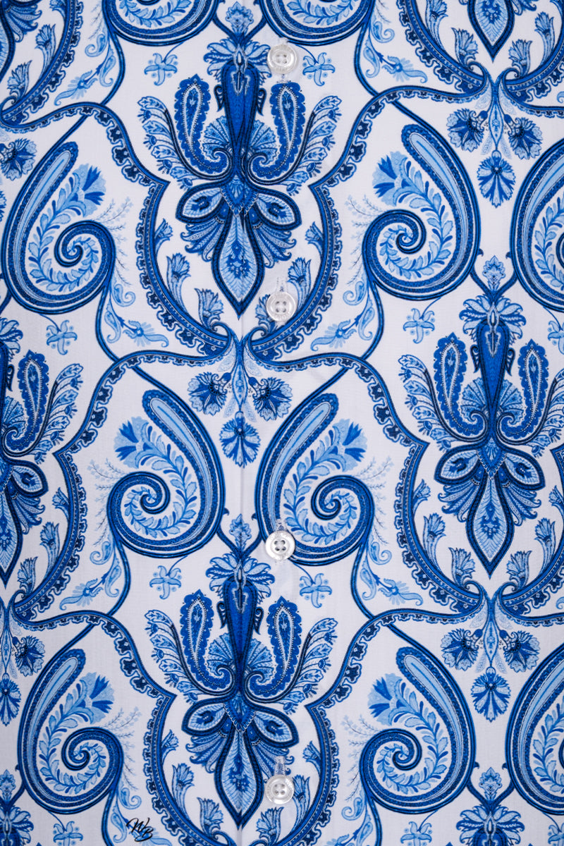 Timeless Delfts Blue Paisley inspired Long Sleeve Shirt for Women