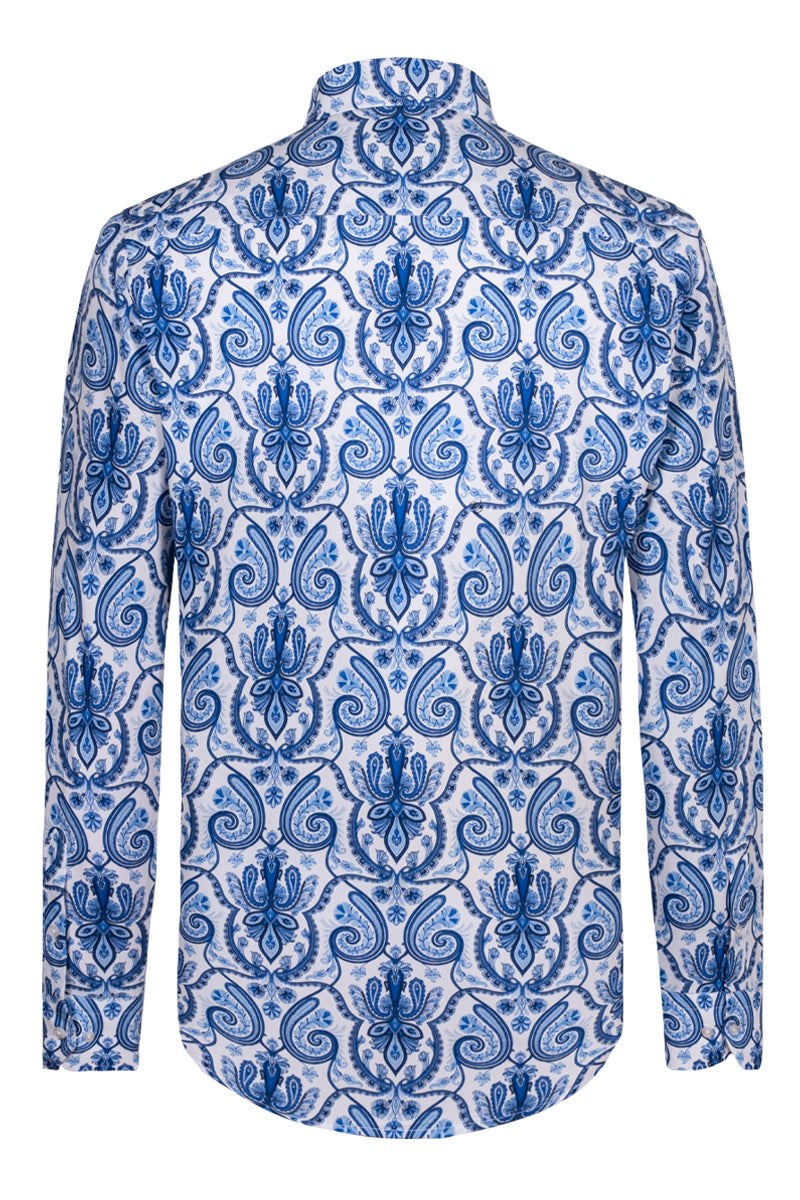 Timeless Delfts Blue Paisley inspired Long Sleeve Men's Shirt