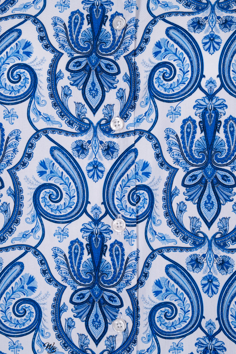 Timeless Delfts Blue Paisley inspired Long Sleeve Men's Shirt