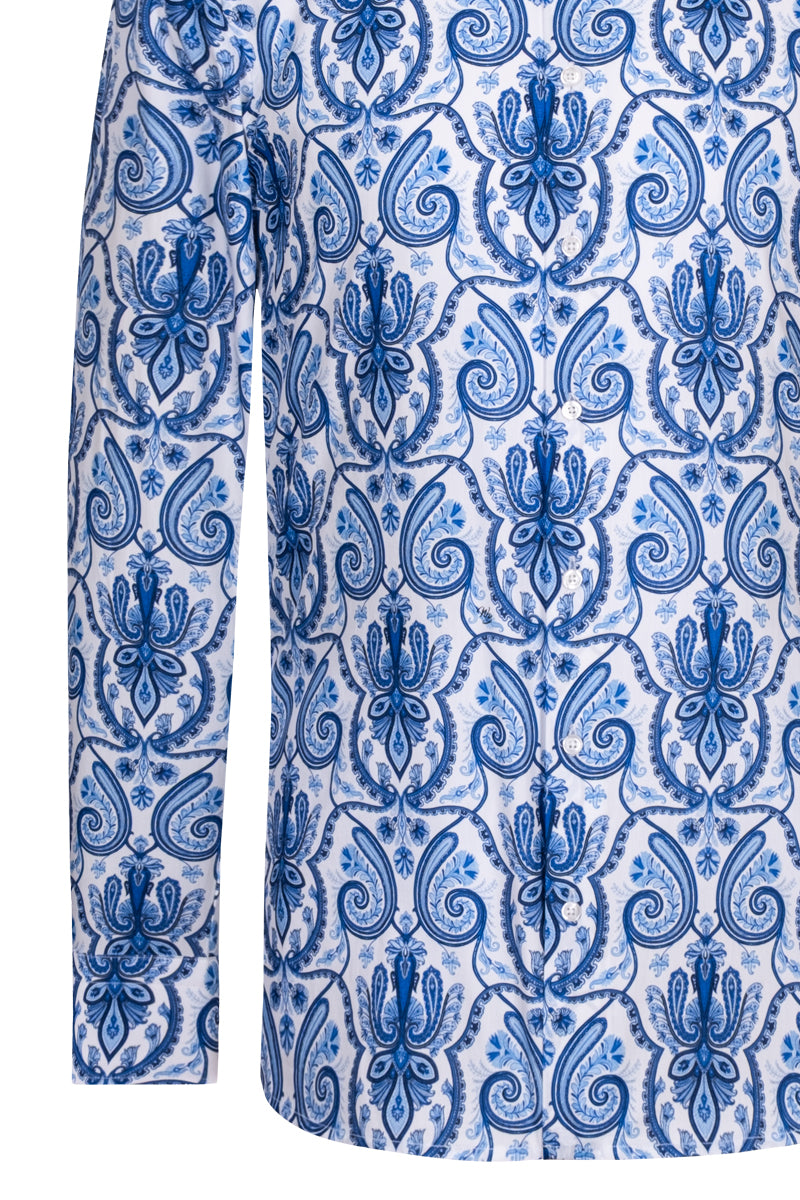 Timeless Delfts Blue Paisley inspired Long Sleeve Men's Shirt
