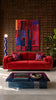 Sofa aus rotem Samt