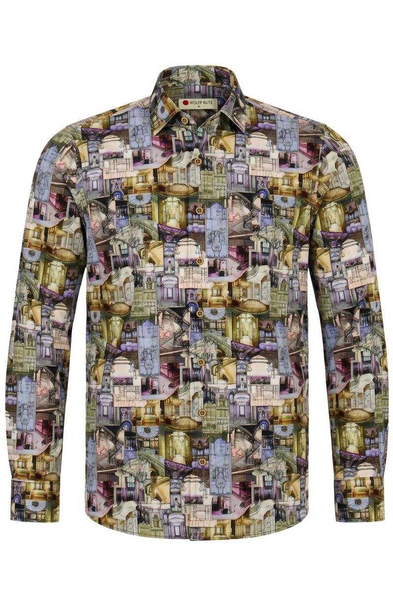 Victor Horta's Architecture inspired Long Sleeve Men's Shirt