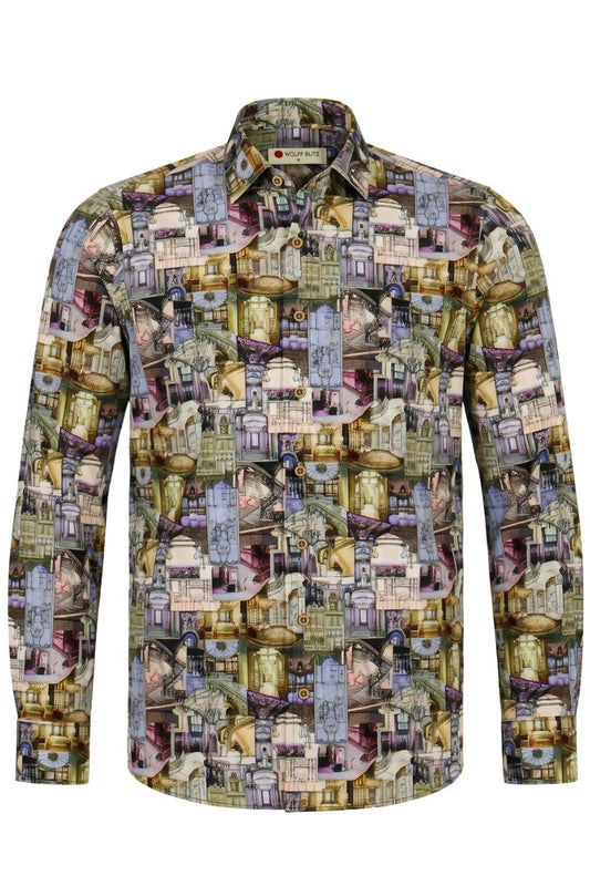 Victor Horta's Architecture inspired Long Sleeve Men's Shirt