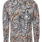 Lines of Expression Print Long Sleeve Shirt for Men