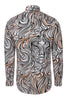 Lines of Expression Print Long Sleeve Shirt for Men