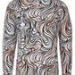 Lines of Expression Print Long Sleeve Shirt for Men