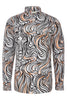 Lines of Expression Print Long Sleeve Shirt for Men