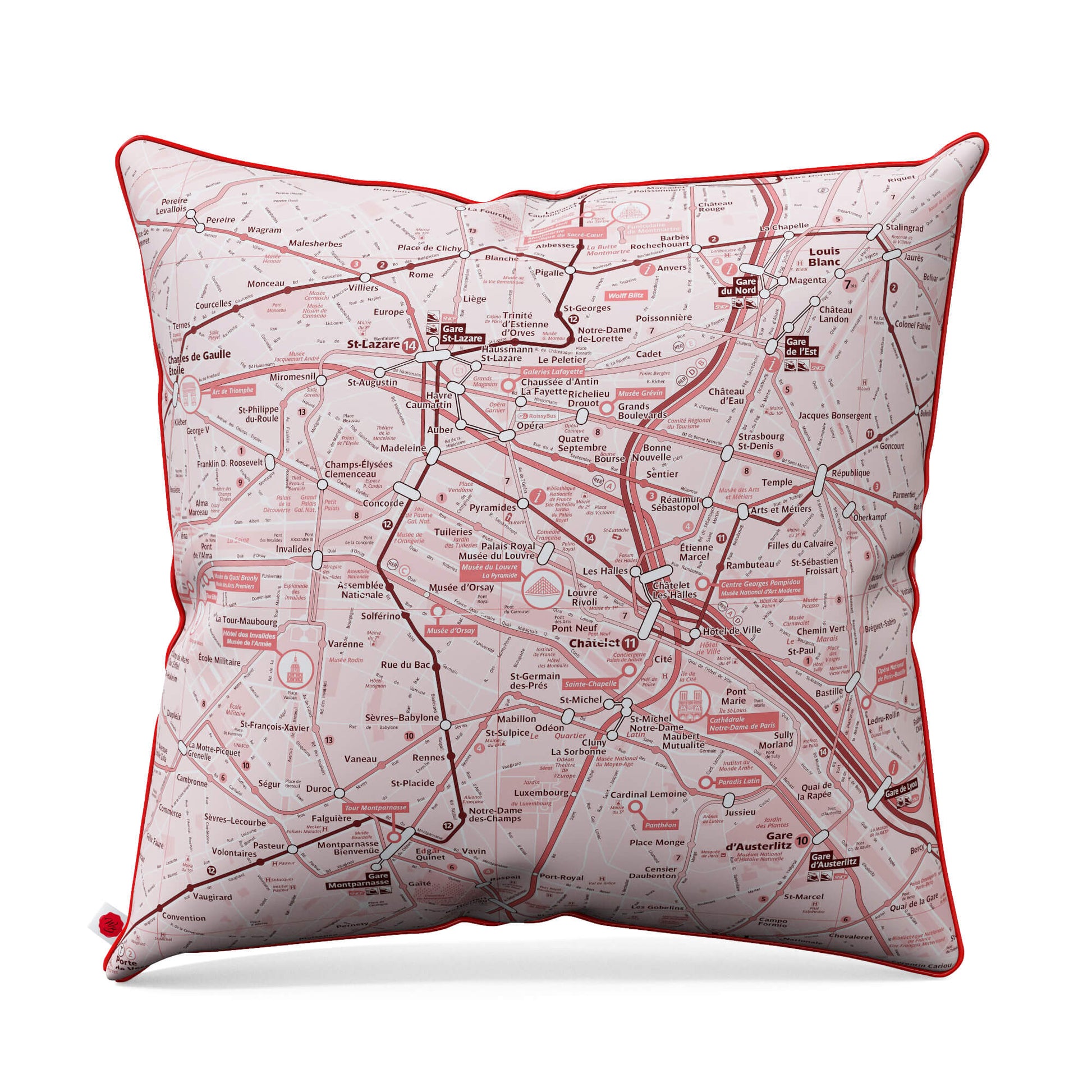 Paris map pillow 50 x 50 cm Wolff Blitz