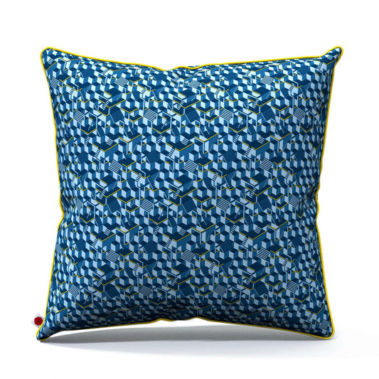 Blue abstract pillow 50 x 50 cm