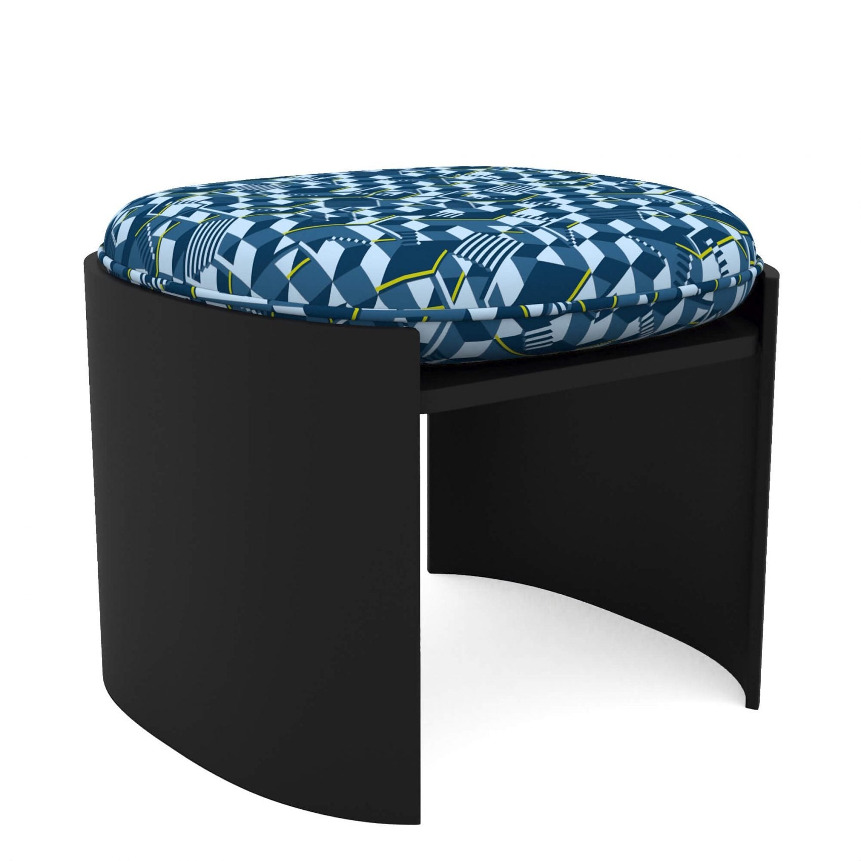 Blue abstract pouf / Wolff Blitz