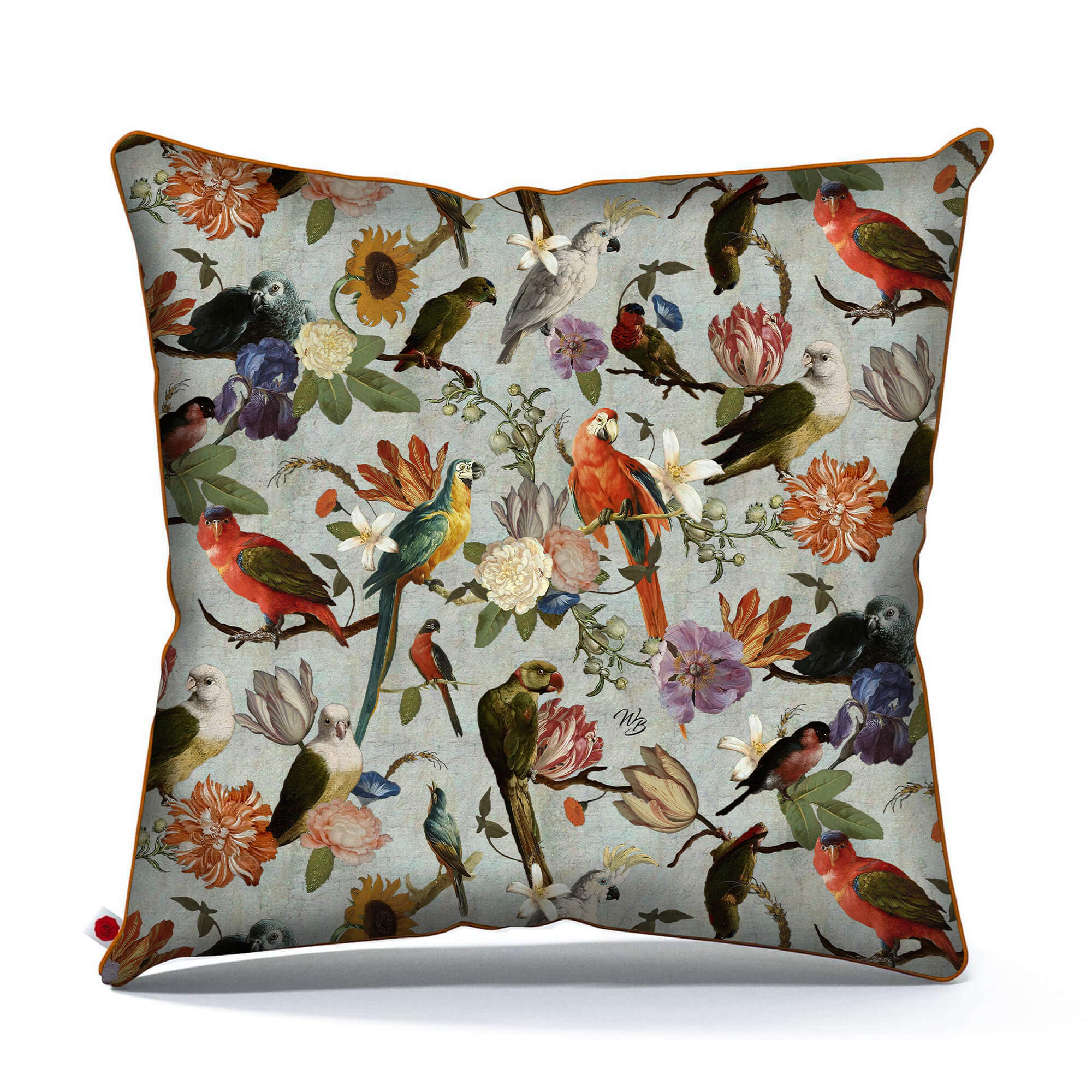 Tropical birds and flowers pillow Wolff Blitz