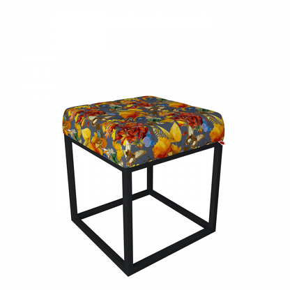 Cube pouf - Colourful butterflies Wolff Blitz