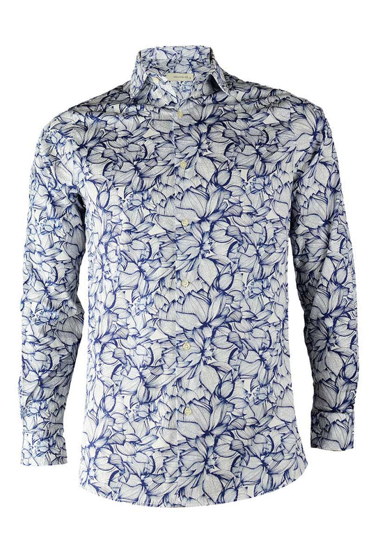 Blue Lotus Print Shirt