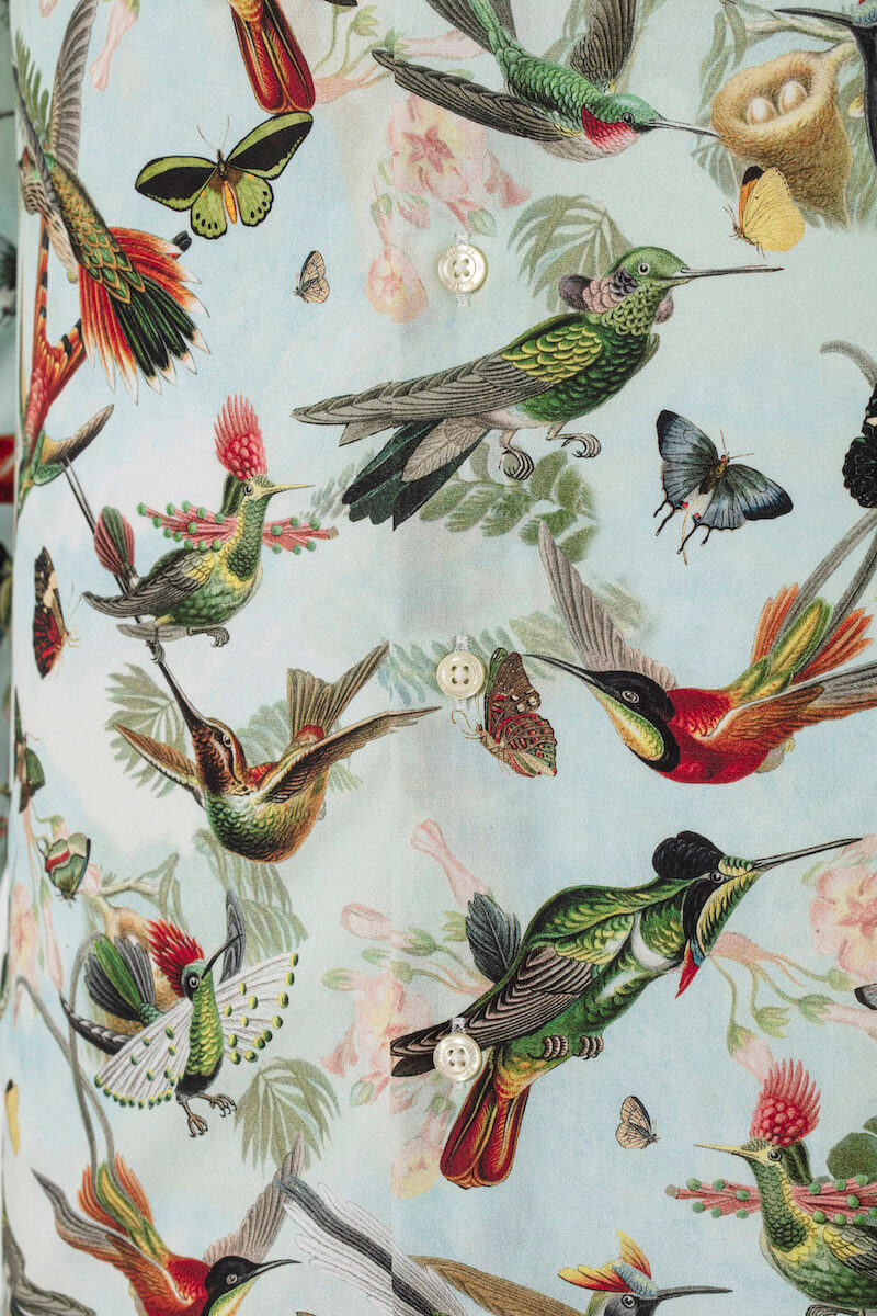 Hummingbirds Printed Long Sleeve Shirt for Men