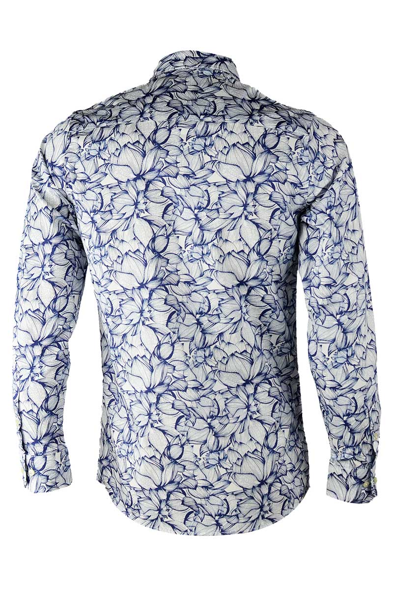 Blue Lotus Print Shirt