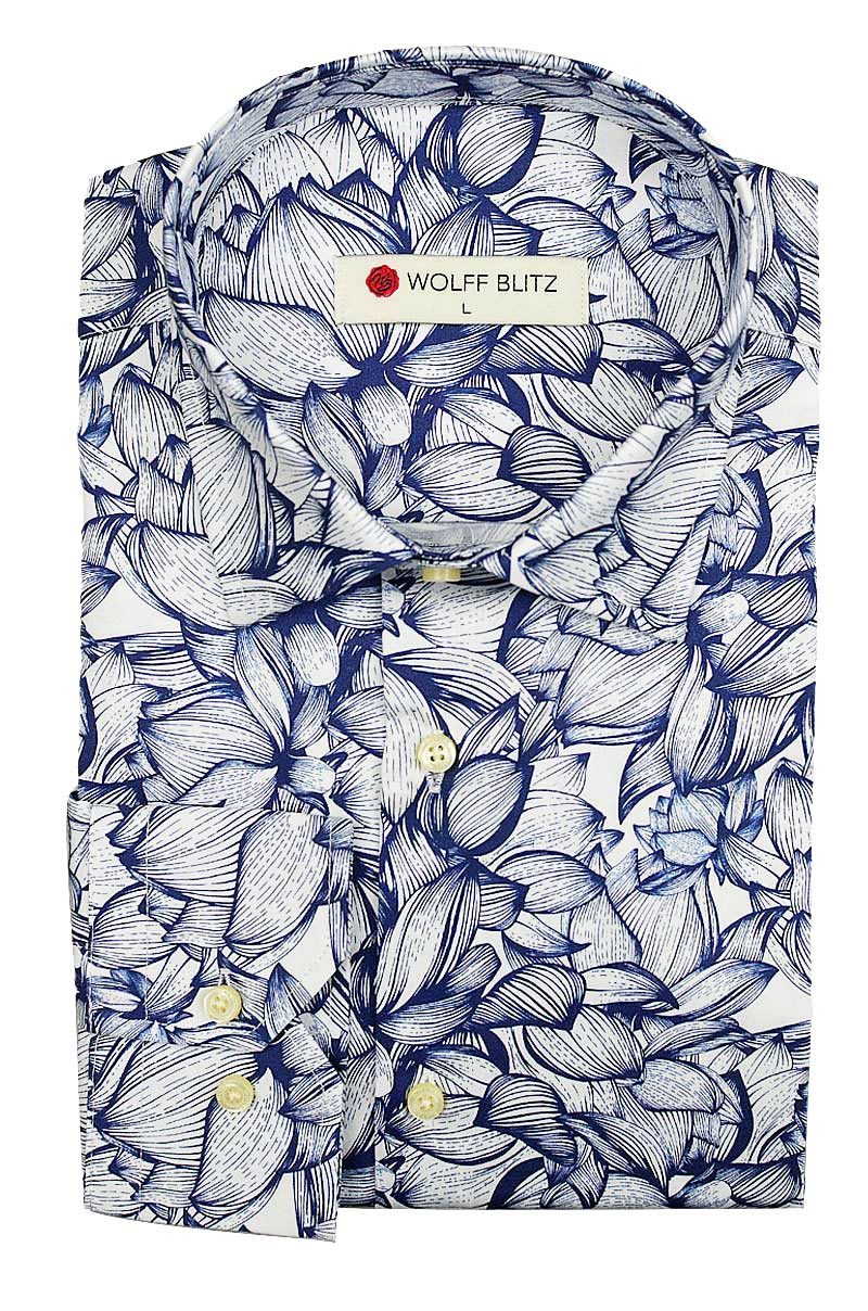 Blue Lotus Print Shirt