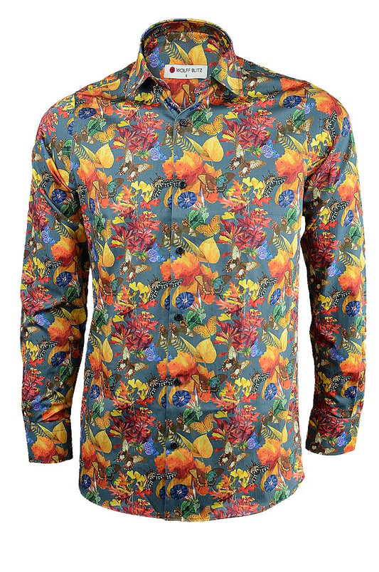 Colorful Butterflies Print Shirt