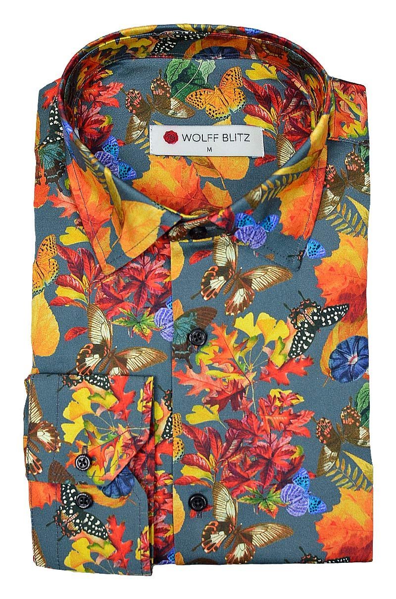 Colorful Butterflies Print Shirt