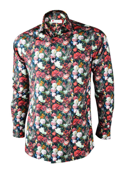 Jan De Heem Flowers Printed Long Sleeve Men's Shirt